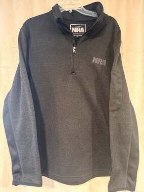 NRA Men's Black 1/4 Zip Pullover Jacket with Sleeve Pocket Size XL